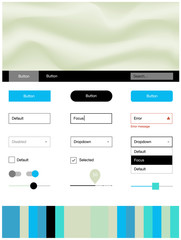 Light Blue, Green vector ui kit with bubble shapes.