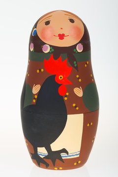 A real Russian doll matryoshka with chicken