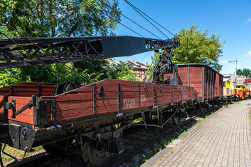 Railway old cargo platform at station in Latvia