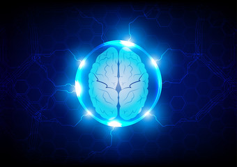 abstract brain  future technology concept background, vector illustration design