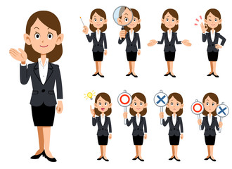 働く女性9種類の仕草と表情_全身
