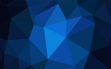 Obraz premium Dark BLUE vector polygon abstract backdrop.