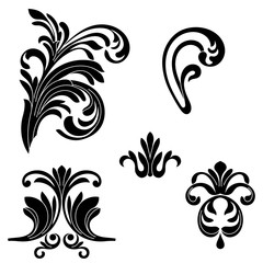 Vintage baroque ornament, corner. Retro pattern antique style acanthus. Decorative design element filigree calligraphy vector. - stock vector