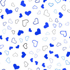 Fototapeta na wymiar Light BLUE vector seamless background with hearts.