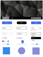 Light Pink, Blue vector ui ux kit in triangular style.