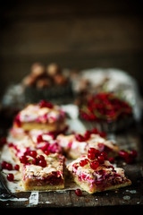 red currants and hazelnuts bars .style rustic