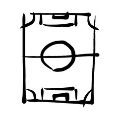 Hand draw soccer field