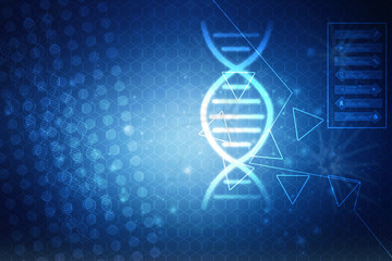 2d render of dna structure, abstract background