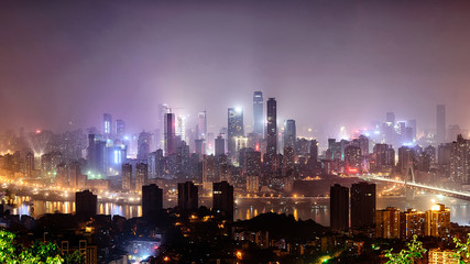 Fototapeta premium hong kong skyline at night