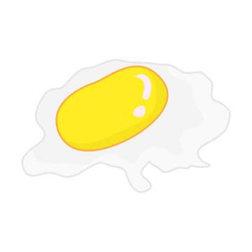 fried egg isolated illustration on white background
