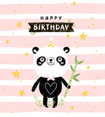 Birthday card with panda