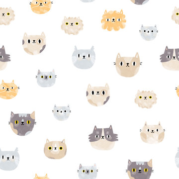 Cat faces pattern