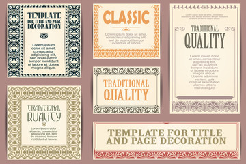 Naklejka premium Happy holidays. Set for creating flyer, web and invitations or greeting cards.