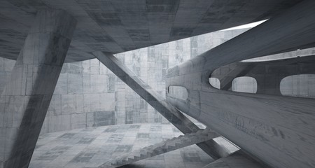 Empty dark abstract concrete smooth interior . Architectural background. 3D illustration and rendering