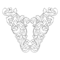 Retro baroque decorations element