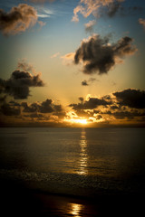 sunset at seychelles beau vallon beach