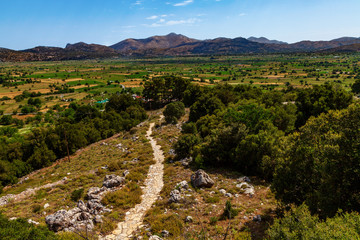 view across the Lasithis plateau, Crete, Greece