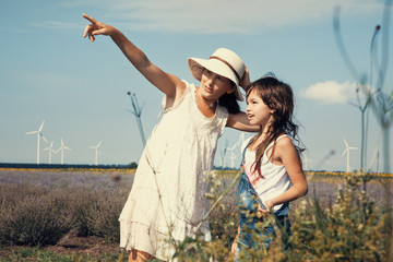 Family walk in nature