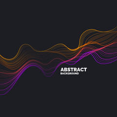 Bright poster with dynamic waves. Illustration minimal flat style