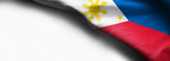 Philippine waving flag on white background