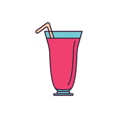 Cocktail icon, cartoon style