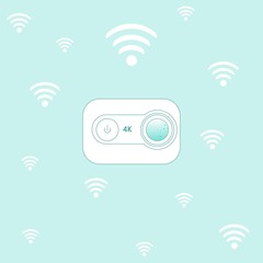 Camera 4k in outline flat style