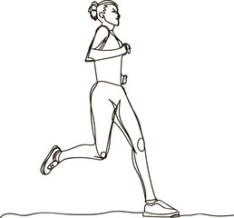 runner. continuous line drawing