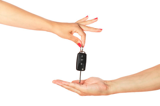 Passing car key isolated