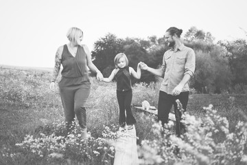 Caucasian family having a great time together