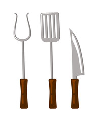 BBQ Tools Collection, Colorful Vector Illustration