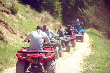 man riding atv vehicle on off road track ,people outdoor sport activitiies theme © FS-Stock