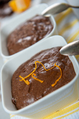 close-up of chocolate mousse