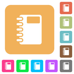 Spiral notebook rounded square flat icons