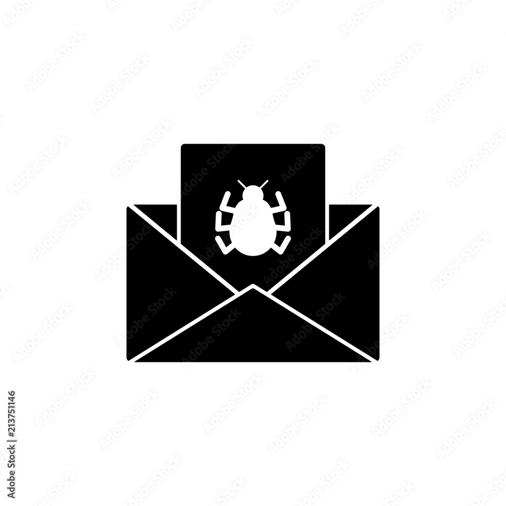 Poster mail virus icon. element of cybersecurity icon for mobile concept and web apps. glyph style mail vir