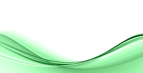 Fototapeta na wymiar Abstract green waves on a white background. Fractal