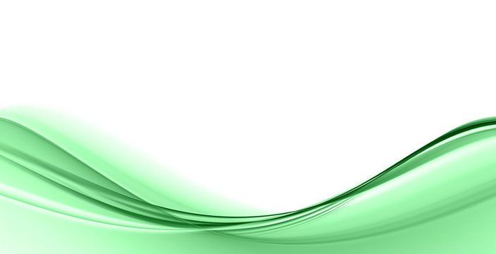 Abstract green waves on a white background. Fractal