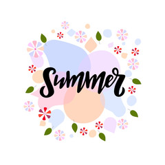 Hand drawn lettering phrase Summer