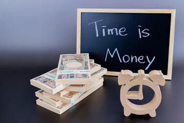 札束　1万円札　タイムイズマネー Time is Money.