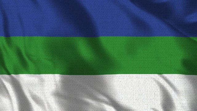 Komi Flag - Realistic 4K - 60 fps flag of the Komi waving in the wind. Seamless loop with highly detailed fabric texture. Loop ready in 4k resolution