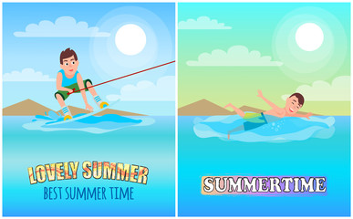 Best Lovely Summer Time, Color Vector Illustration