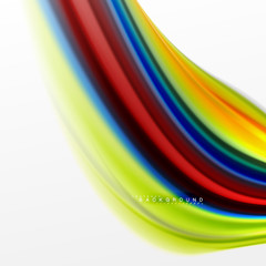 Fluid liquid mixing colors concept on light grey background, curve flow, trendy abstract layout template for business or technology presentation or web brochure cover, wallpaper