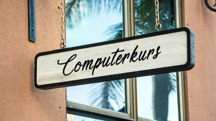 Obraz premium Schild 341 - Computerkurs