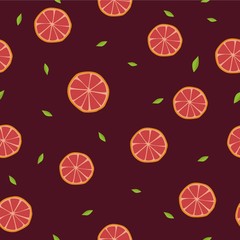 Grapefruit seamless pattern. Vector. Wrapping paper design