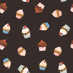 Watercolor sweets vector pattern