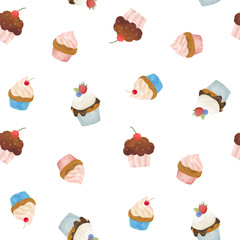 Watercolor sweets vector pattern