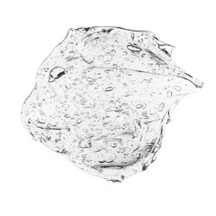 Gray gel cream cosmetic bubble isolated on white background on top view photo image object design