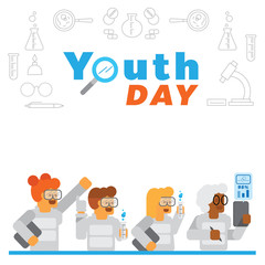 youth day background with science experiment in lab