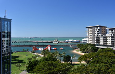 View of Darwin Waterfront, which is a popular area for locals and tourists in Northern Territory of Australia.