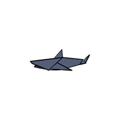 Fototapeta na wymiar shark colored origami style icon. Element of animals icon. Made of paper in origami technique vector Illustration shark icon can be used for web and mobile