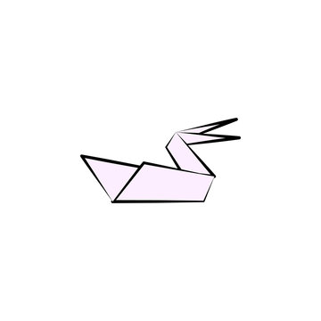 pelican colored origami style icon. Element of animals icon. Made of paper in origami technique vector Illustration pelican icon can be used for web and mobile
